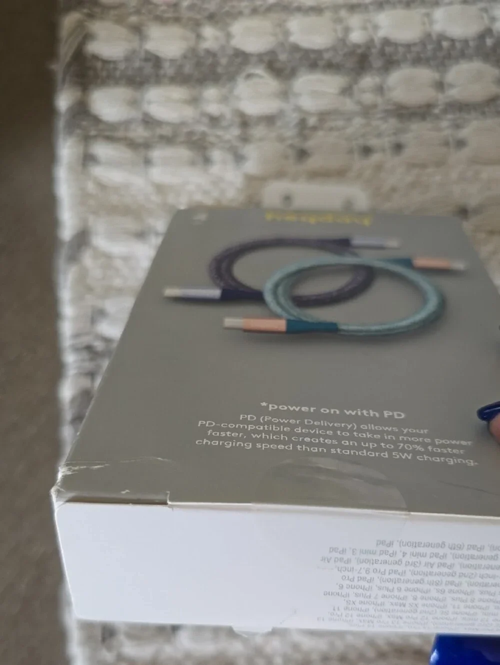 heyday Lightning to USB-C Braided Charging Cable Duo — Teal & Purple